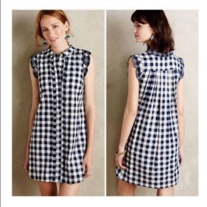 Anthropologie gingham shift dress.